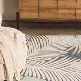 Thebarton Coastal Blue Palm Outdoor Area Rug - Ornate Home
