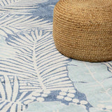 Thebarton Coastal Blue Palm Outdoor Area Rug - Ornate Home