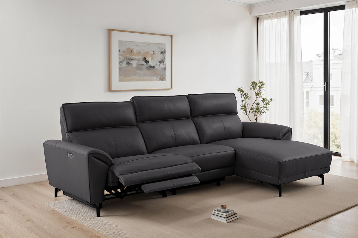 Themis Black Power Sectional - Ornate Home