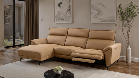 Themis Light Brown Power Sectional - Ornate Home