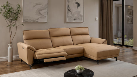 Themis Light Brown Power Sectional - Ornate Home