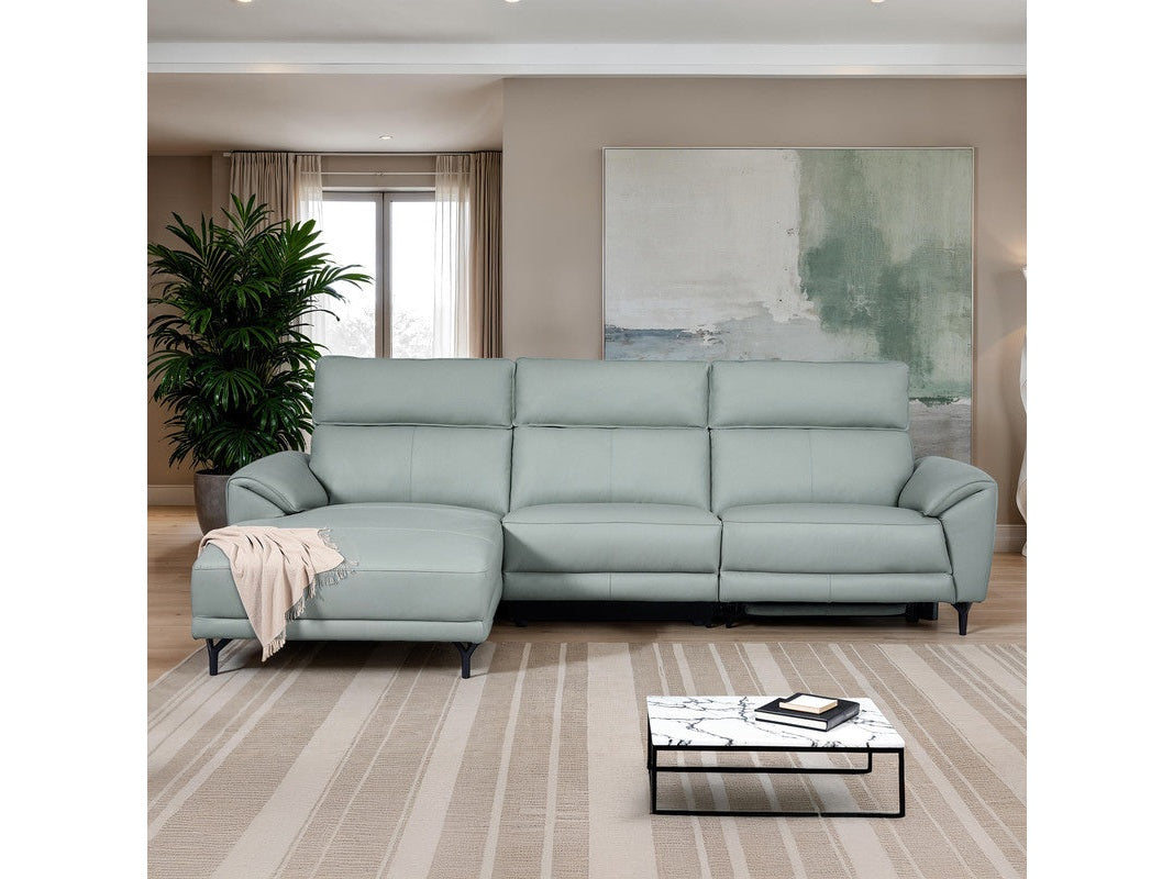 Themis Pale Blue Power Sectional - Ornate Home