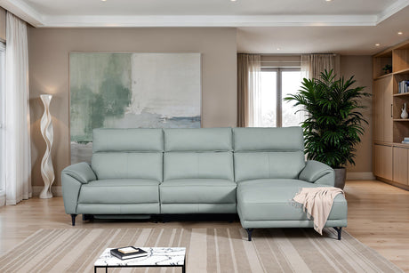 Themis Pale Blue Power Sectional - Ornate Home