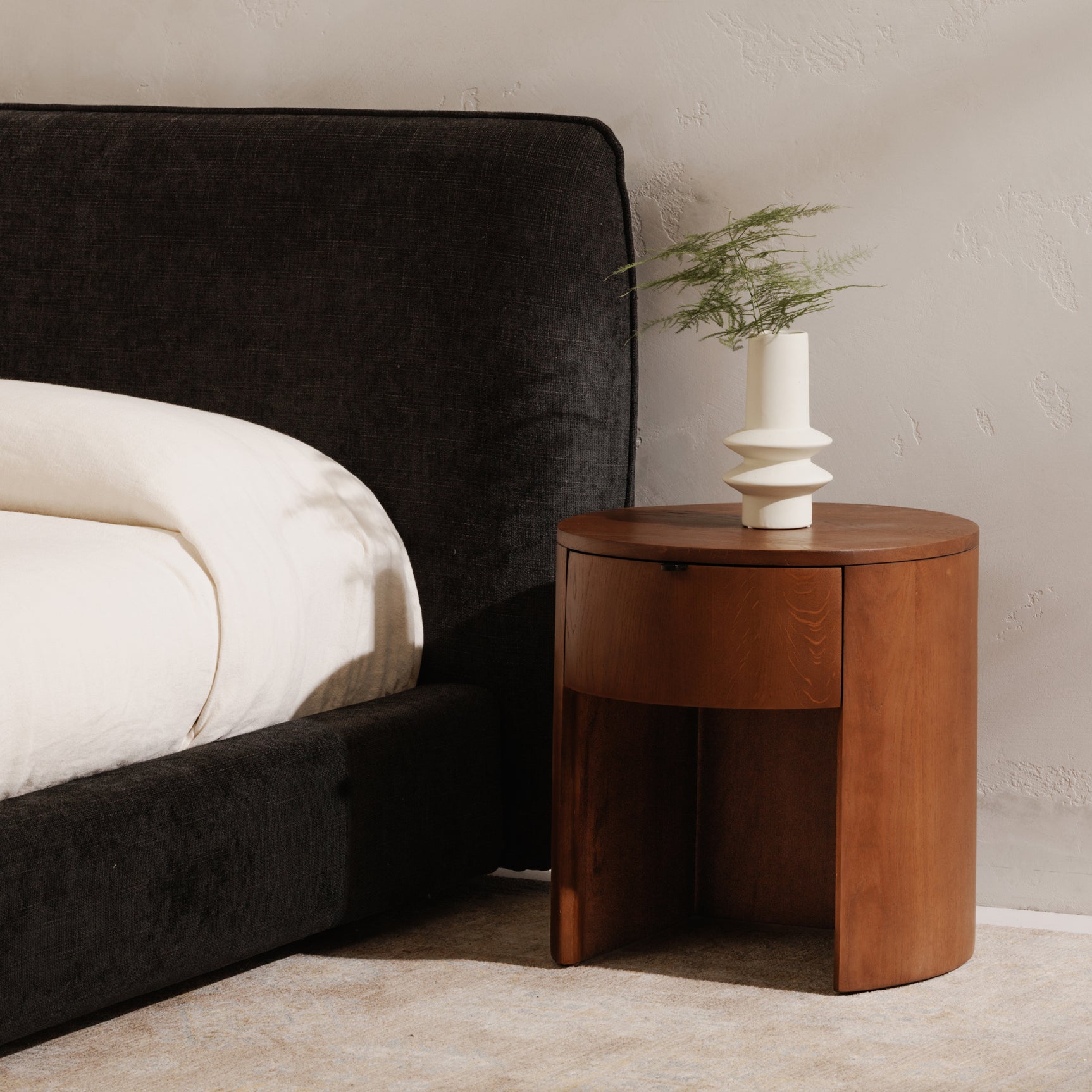 Theo Brown One Drawer Nightstand - Ornate Home