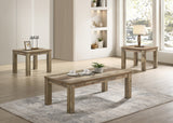 Theo Brown Reclaimed Wood 3-Piece Coffee Table Set - Ornate Home
