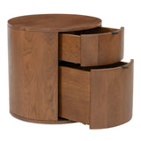 Theo Brown Two Drawer Nightstand - Ornate Home