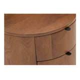 Theo Brown Two Drawer Nightstand - Ornate Home