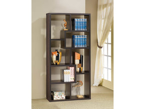Theo Cappuccino 10-Shelf Bookcase - Ornate Home