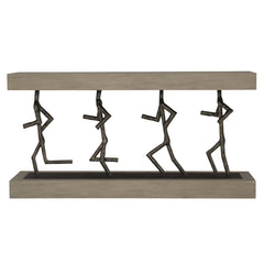 Theo Cerused Greige Console Table - Ornate Home