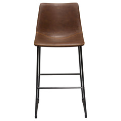 Theo Chocolate Leatherette Bar Height Chairs (Set of 2) - Ornate Home