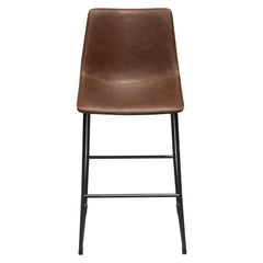Theo Chocolate Leatherette Bar Height Chairs (Set of 2) - Ornate Home