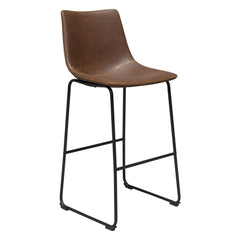 Theo Chocolate Leatherette Bar Height Chairs (Set of 2) - Ornate Home