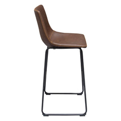 Theo Chocolate Leatherette Bar Height Chairs (Set of 2) - Ornate Home