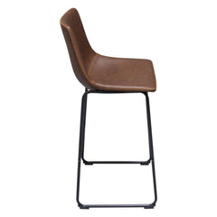 Theo Chocolate Leatherette Bar Height Chairs (Set of 2) - Ornate Home