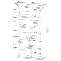 Theo Mango 71-inch 6-shelf Bookshelf - Ornate Home