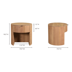 Theo Natural One Drawer Nightstand - Ornate Home
