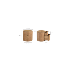 Theo Natural Two Drawer Nightstand - Ornate Home