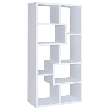 Theo White 71-inch 7-shelf Bookshelf - Ornate Home