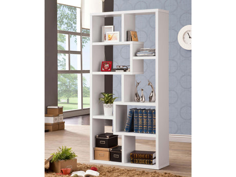 Theo White 71-inch 7-shelf Bookshelf - Ornate Home