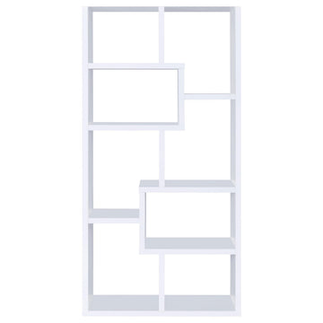 Theo White 71-inch 7-shelf Bookshelf - Ornate Home