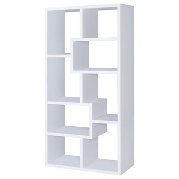 Theo White 71-inch 7-shelf Bookshelf - Ornate Home