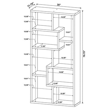 Theo White 71-inch 7-shelf Bookshelf - Ornate Home