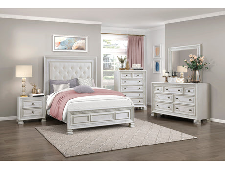 Theodora Pearl white 5-Piece Queen Bedroom Set - Ornate Home