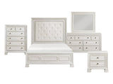Theodora Pearl white 5-Piece Queen Bedroom Set - Ornate Home