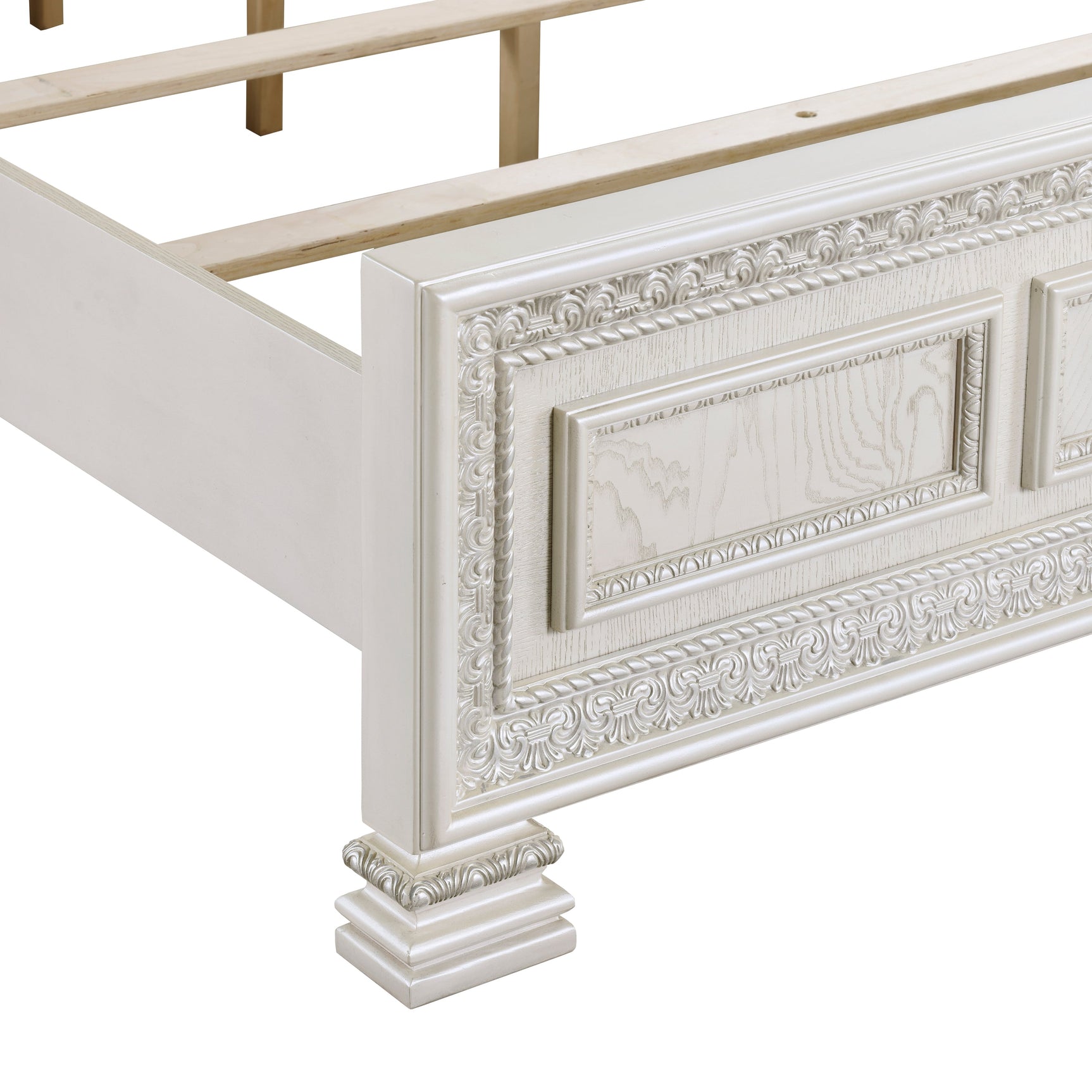 Theodora White Eastern King Bed - Ornate Home