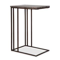 Theodore Bronze/Gray Travertine Top Accent Table - Ornate Home