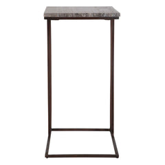 Theodore Bronze/Gray Travertine Top Accent Table - Ornate Home