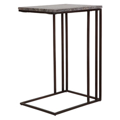 Theodore Bronze/Gray Travertine Top Accent Table - Ornate Home