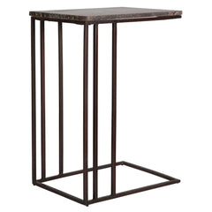Theodore Bronze/Gray Travertine Top Accent Table - Ornate Home