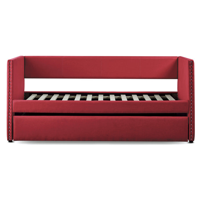 Therese Red Daybed with Trundle - Ornate Home