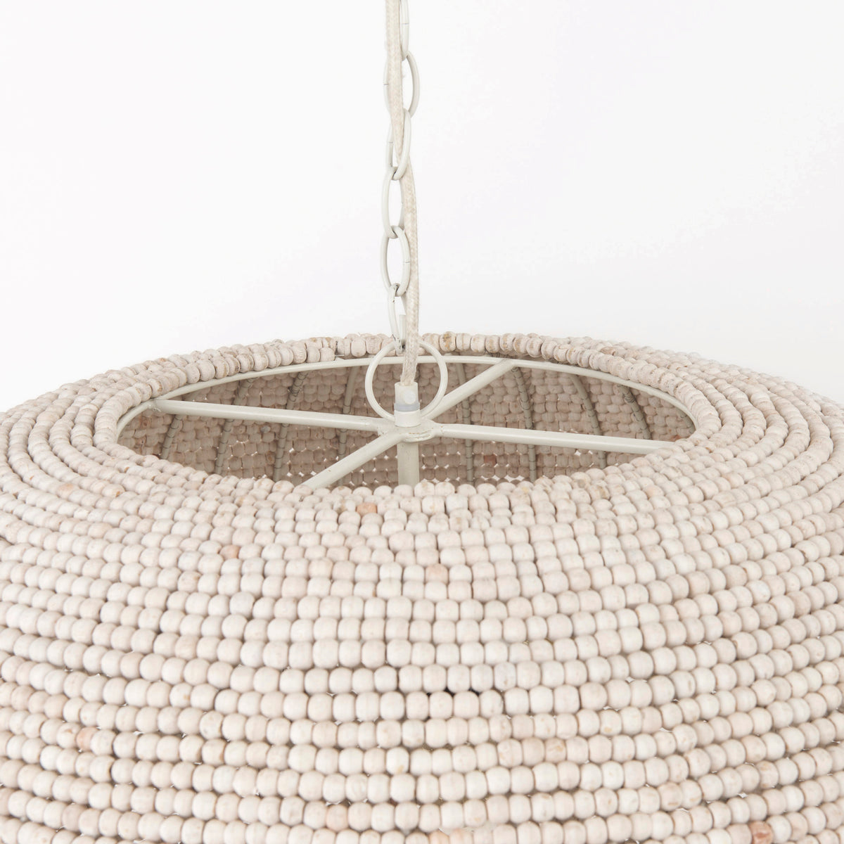 Theta Whitewash Beaded Chandelier - Ornate Home
