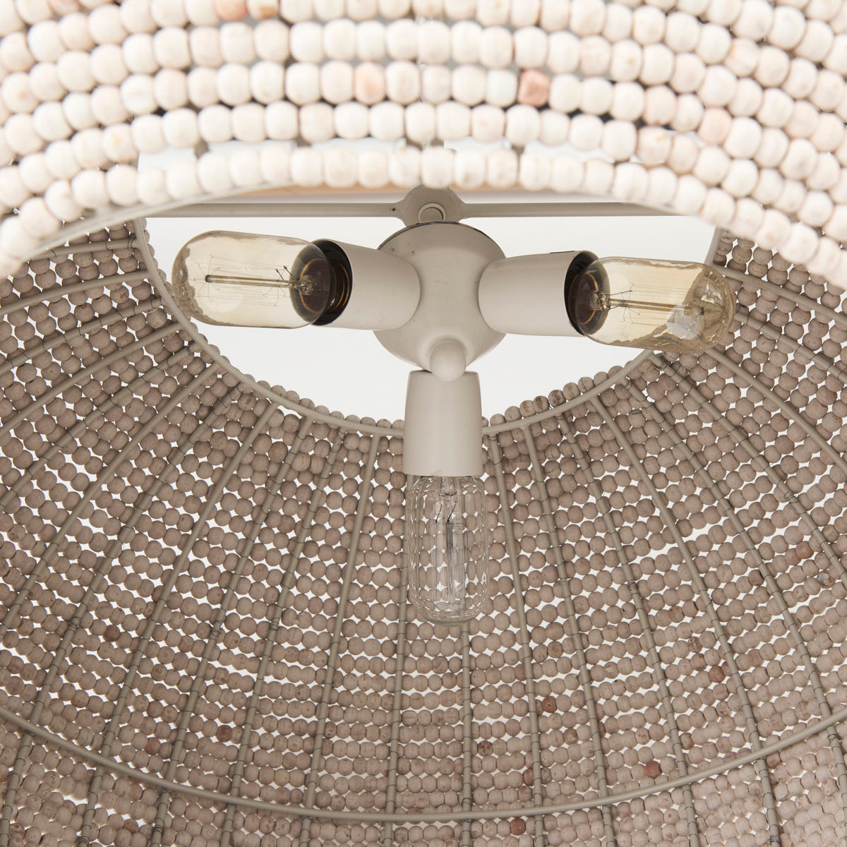 Theta Whitewash Beaded Chandelier - Ornate Home
