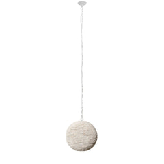 Theta Whitewash Wood Beaded Pendant Light - Ornate Home