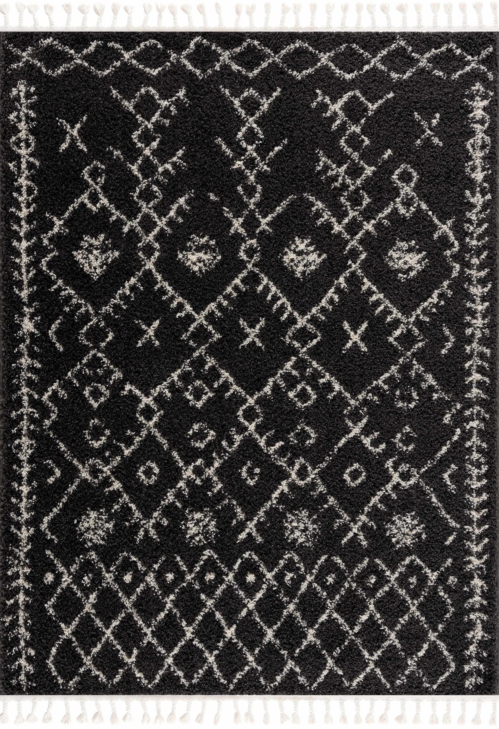 Thetford Black Berber Shag Rug - Clearance - Ornate Home