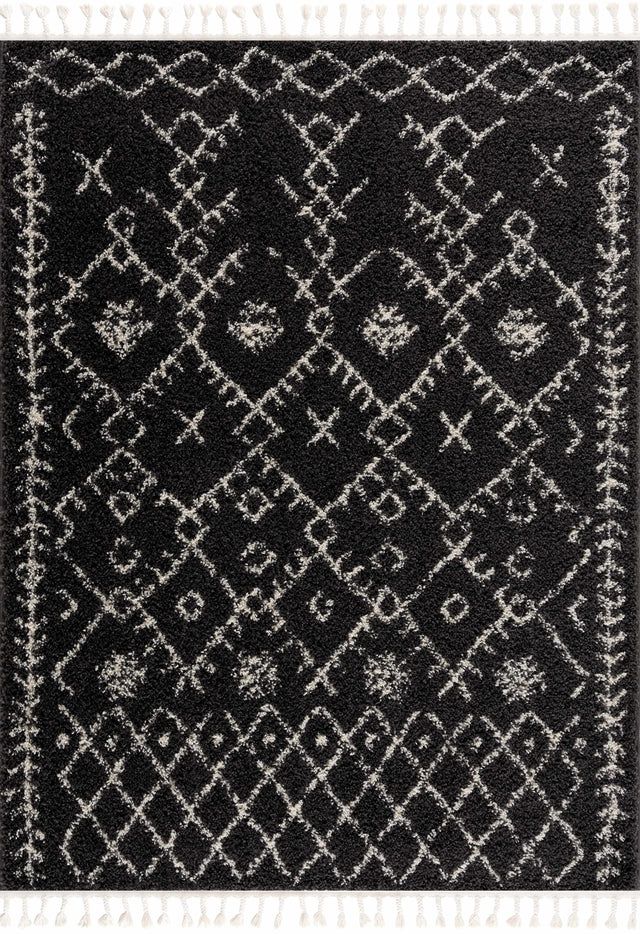 Thetford Black Berber Shag Rug - Clearance - Ornate Home