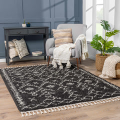 Thetford Black Berber Shag Rug - Clearance - Ornate Home