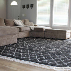 Thetford Black Berber Shag Rug - Clearance - Ornate Home