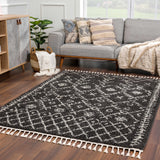 Thetford Black Berber Shag Rug - Clearance - Ornate Home