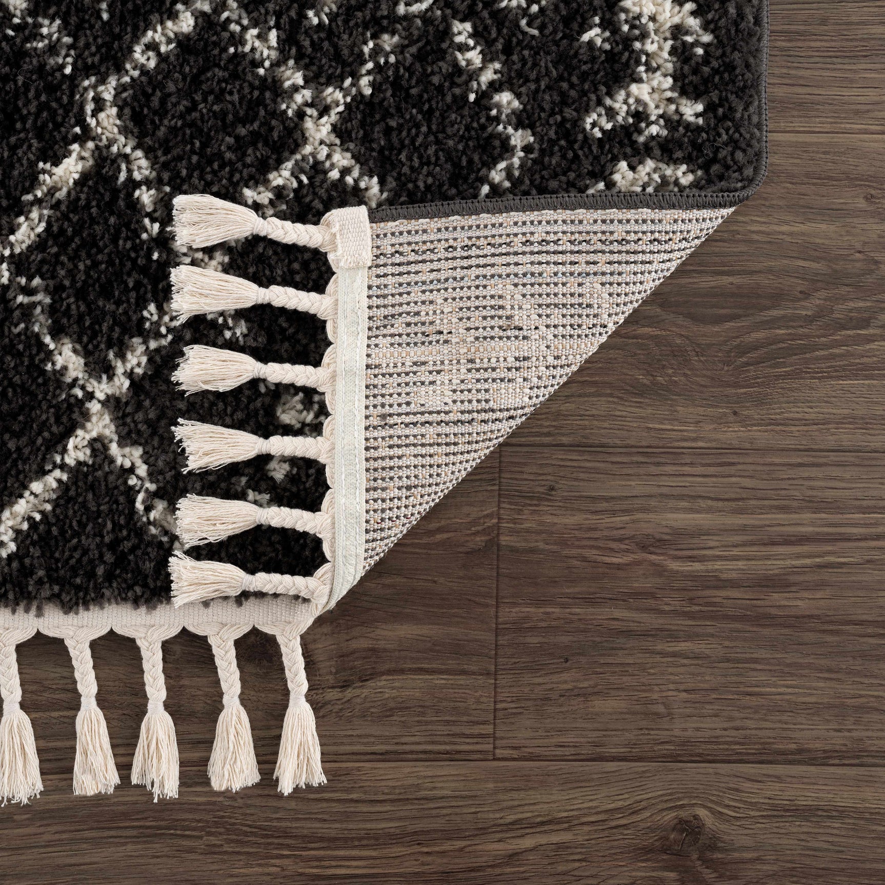 Thetford Black Berber Shag Rug - Clearance - Ornate Home