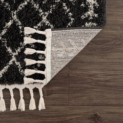 Thetford Black Berber Shag Rug - Clearance - Ornate Home