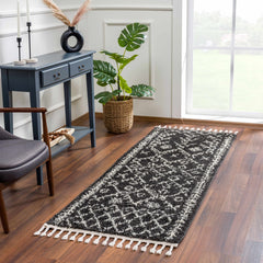 Thetford Black Berber Shag Rug - Clearance - Ornate Home