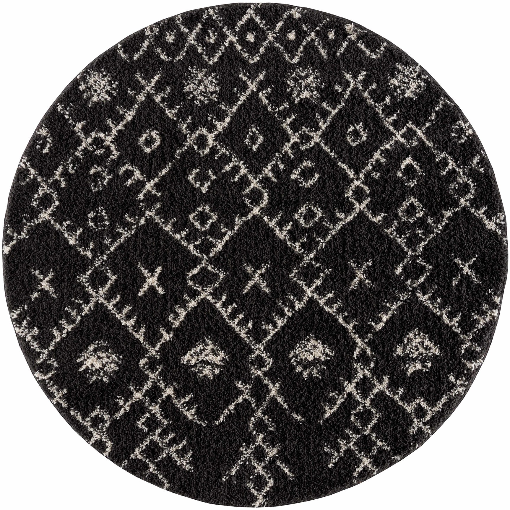 Thetford Black Berber Shag Rug - Clearance - Ornate Home