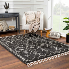 Thetford Black Berber Shag Rug - Clearance - Ornate Home