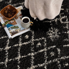 Thetford Black Berber Shag Rug - Clearance - Ornate Home