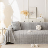 Thick Cozy 3D Cable Sofa Throw Cover, Plush Jacquard Warm Fleece Throw Blanket - Ornate Home