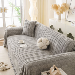 Thick Cozy 3D Cable Sofa Throw Cover, Plush Jacquard Warm Fleece Throw Blanket - Ornate Home